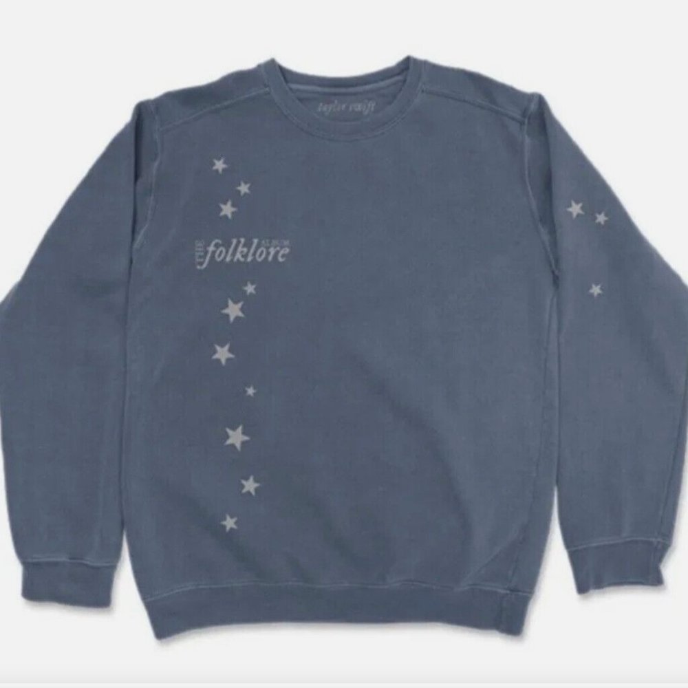Taylor Swift Folklore | Stars Around My Scars Crewneck | Blue sz Sm